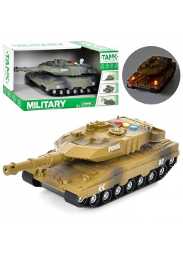 Игрушечный инерционный танк со светом и звуком A-Toys WH1225B-2 на батарейках, 1 шт